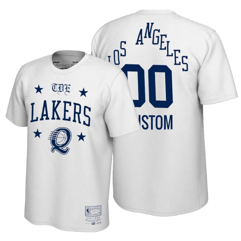 Men's Los Angeles Lakers Custom #00 NBA ScHoolboy Q Limited Edition REMIX White Basketball T-Shirt XSM5583PH
